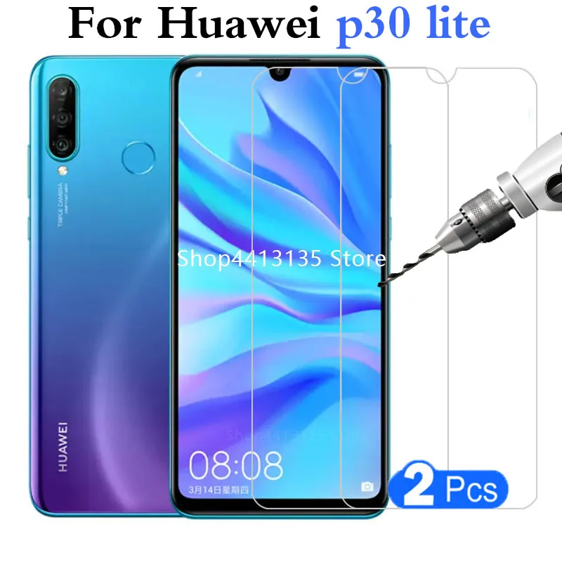 2 шт чехол для телефона из закаленного стекла huawei p30 lite Защитная пленка экрана