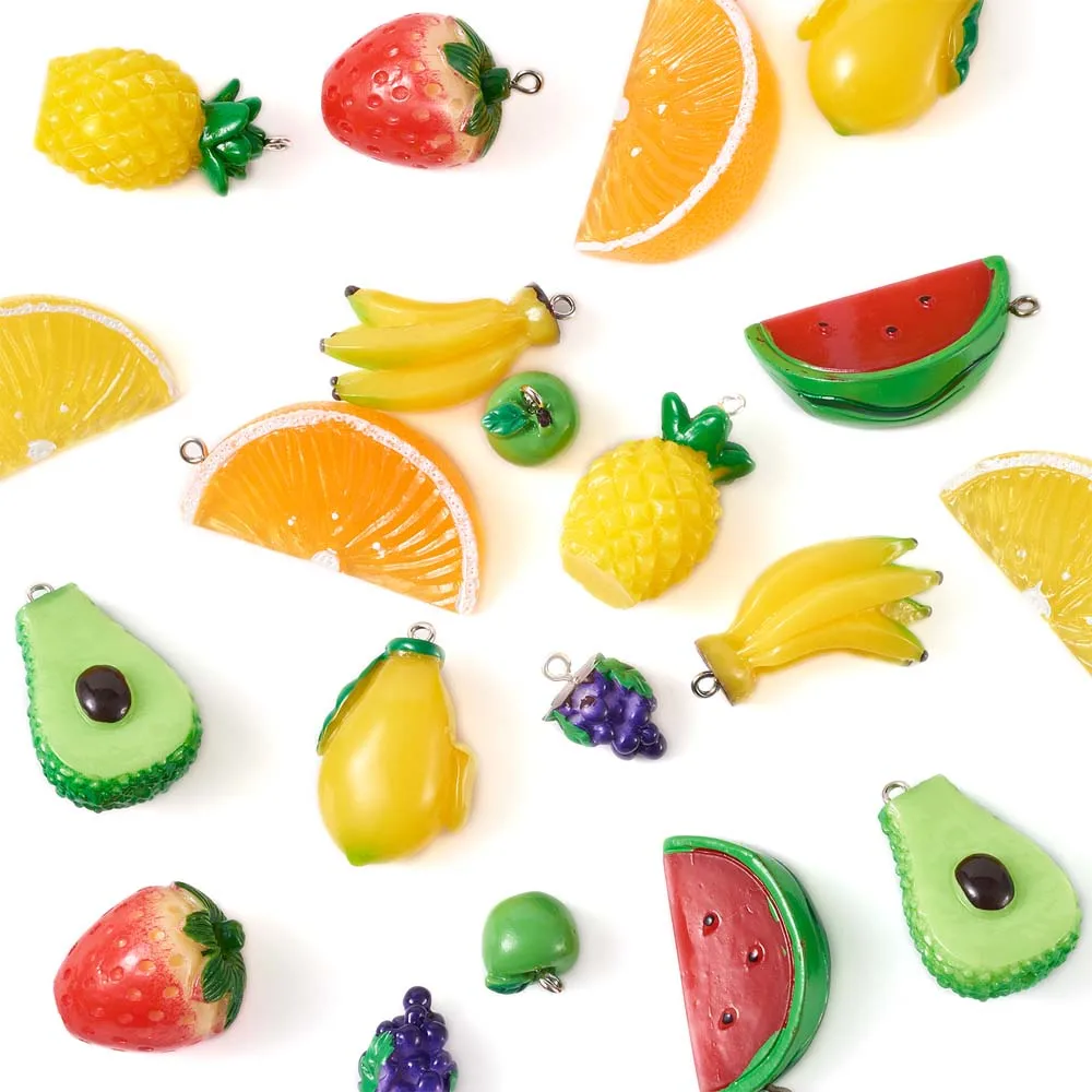 

DIY Fruit Earring Making Kits with Resin Charms Pendants Fruit Charm Earring Hook for Bracelet Dangle Earring Jewelry Making Set