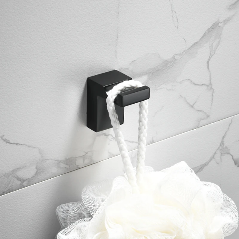 Простой медный однотонный черный крючок для пальто в ванную комнату ключей