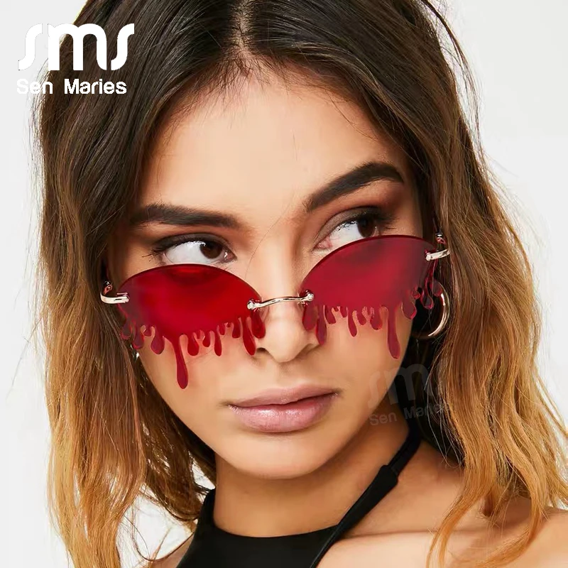 Женские солнцезащитные очки без оправы винтажные уникальные в стиле стимпанк