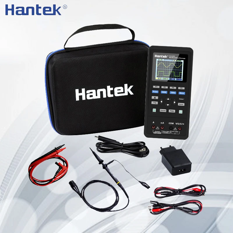 Hantek 3в1 цифровой Ручной осциллограф+ генератор сигналов+ мультиметр портативный USB 2 канала 40 МГц 70 МГц измерительный прибор