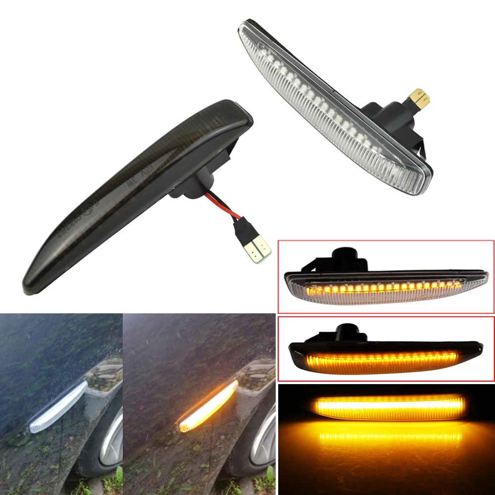 

A Pair Car Led Dynamic Side Marker Turn Signal Light Sequential Blinker Lamp For BMW 7 Series E65 E66 E67 E68 63137164757