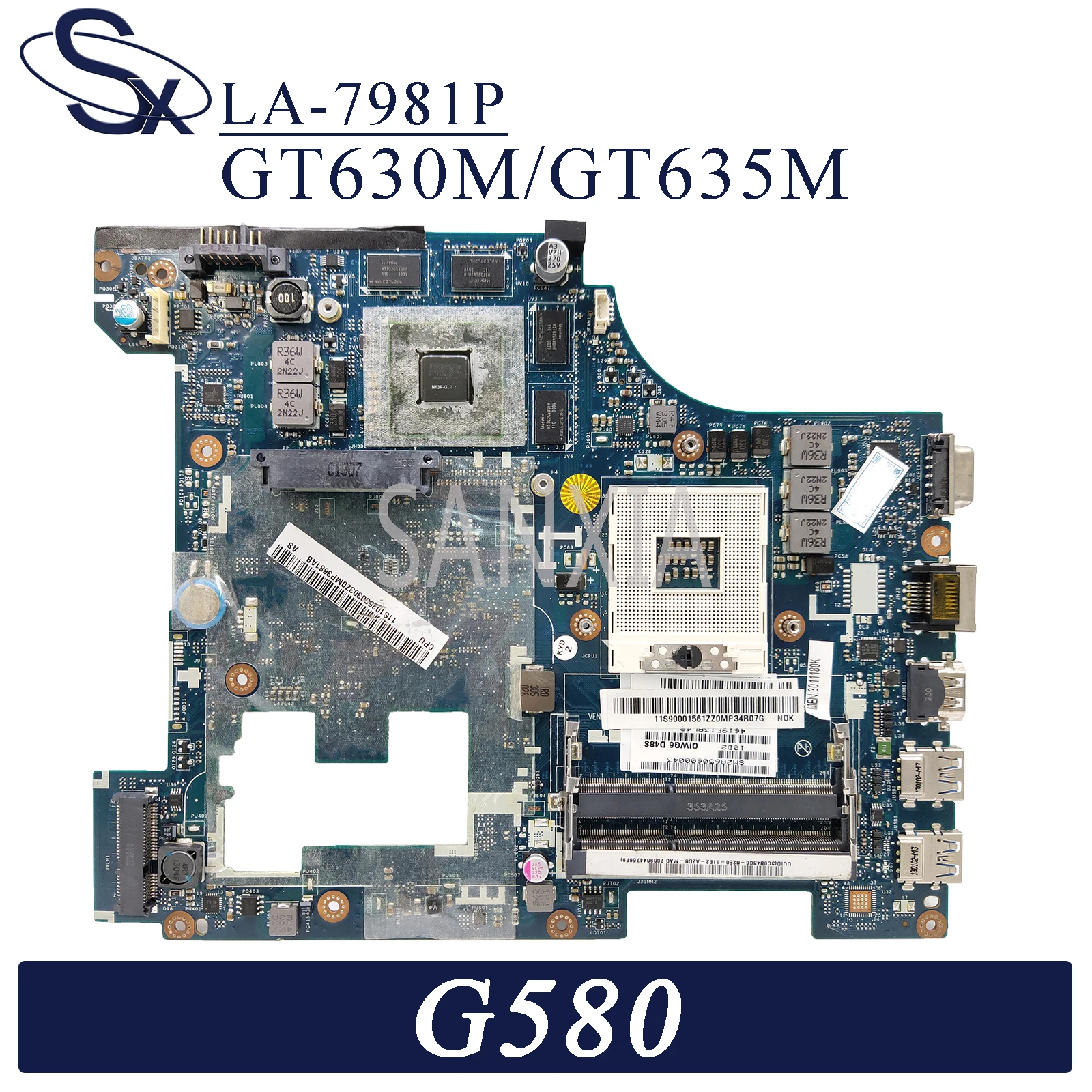 KEFU LA-7981P Laptop motherboard for Lenovo G580 original mainboard GT630M/GT635M