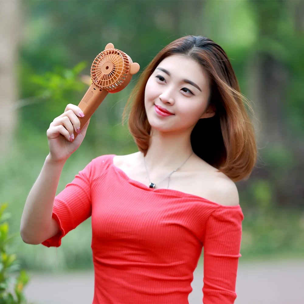 Ручной USB вентилятор с милым Кроликом перезаряжаемый распылителем для красоты