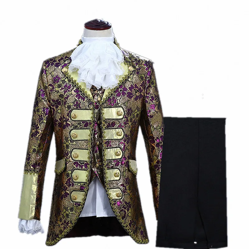 [XZ41] Мужской Благородный Золотой корт платье Ренессанс принц Хэллоуин Косплей