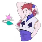 Кольцо HUNTER X HUNTER для женщин и мужчин, регулируемое ювелирное украшение в виде звезды, слезы, символа Hisoka, для вечеринок