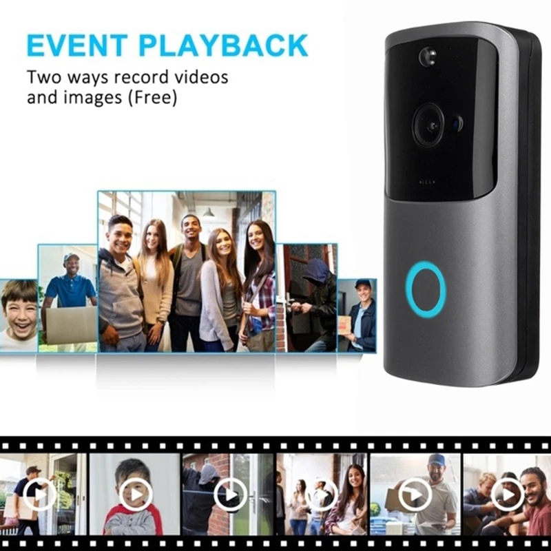 

Умный беспроводной дверной звонок с функцией ночного видения, Wi-Fi, 720P