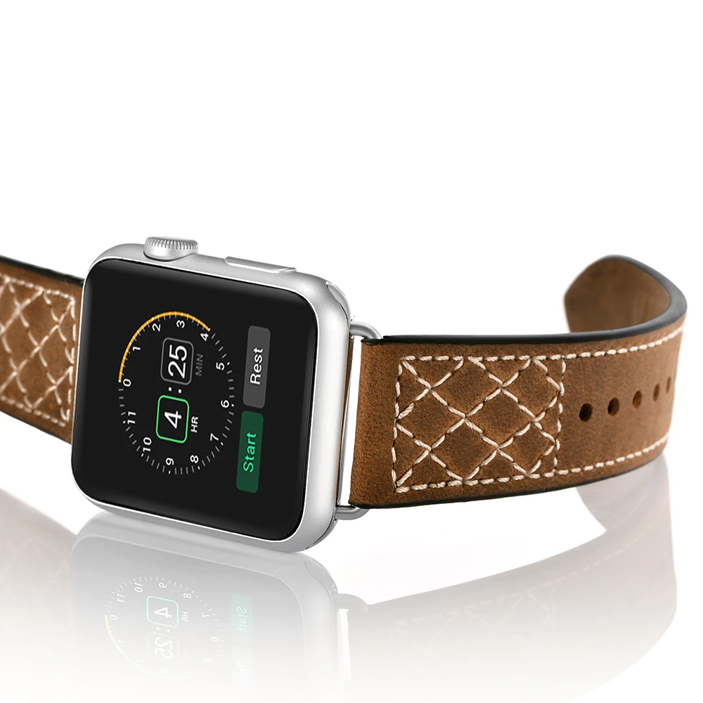 Кожаный ремешок для часов Pull Up Crazy-horse Apple Watch 44 мм 40 сетка вощеная кожа 42 38 |