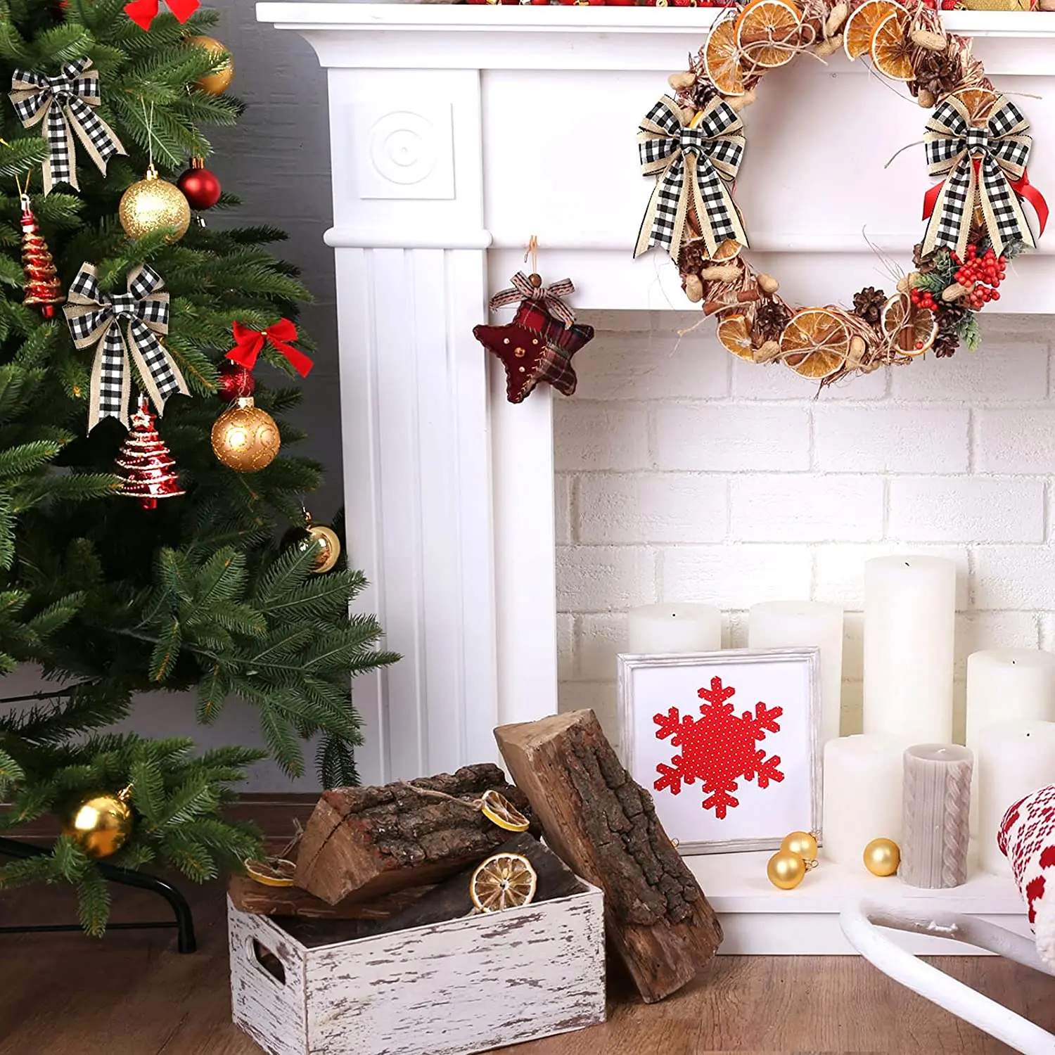 Клетчатая Проводная Рождественская тесьма из натуральной джутовой ткани лента