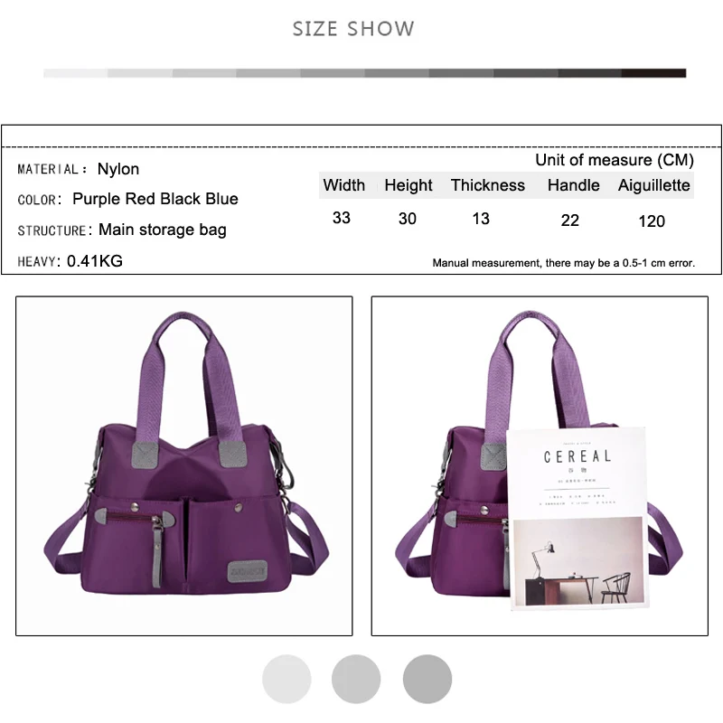 Разноцветная женская сумка из ткани Оксфорд нейлоновая через плечо диагональная