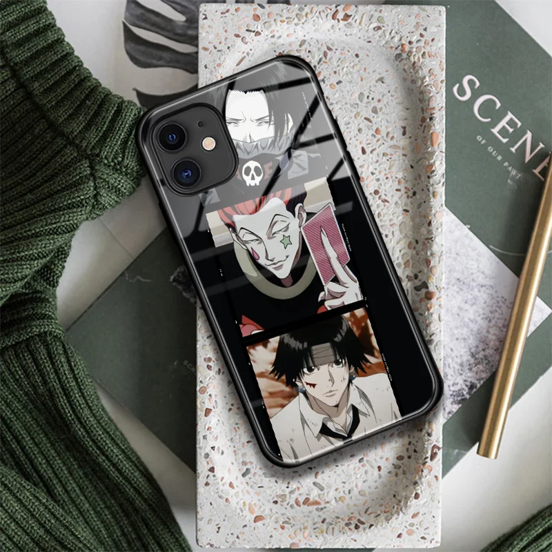 Hisoka Chrollo Feitan hxh аниме стекло силиконовый чехол для телефона iPhone SE 7 8 14 Plus X XR XS 11 Pro 12