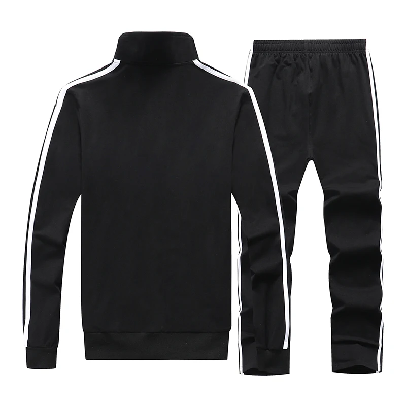 Спортивный костюм мужской полосатый свитер с воротником-стойкой однотонный