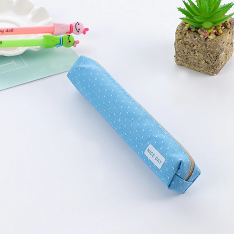 Кавайный маленький свежий холщовый чехол карандаш на молнии кавайный Модный в