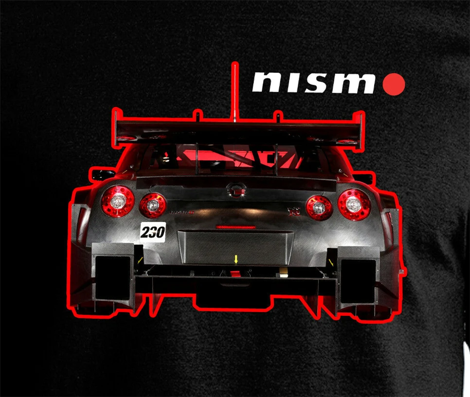 Nissan Super Gt gt r Nismo углеродного волокна обратно 100 Ringspun хлопковая Футболка полный