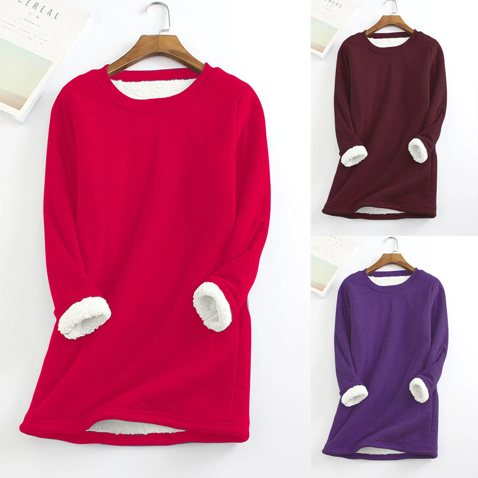 

Winter Fashion Women's Clothing Casual O-Neck Long Sleeve Solid Sweatshirts Ladies Blouse Tops Pullovers Underwear Tops Harajuku