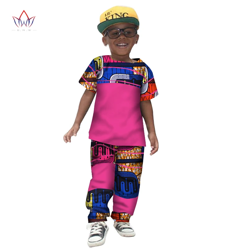 

Africa Style Pant & Shirt Children Clothing Dashiki Customized Clothes for Cute Boys Sweet traditional clothing WYT139