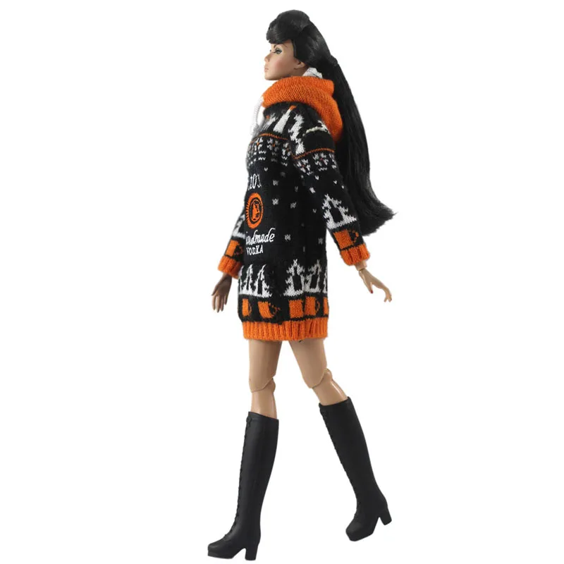 Модный комплект одежды для куклы Барби черного и коричневого цвета наряды кукол