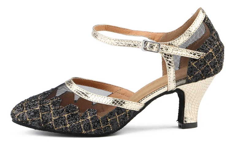 Flash Glitter Women's High Heels Shoes Ballroom Party Tango Salsa Latin Dance Professional Closed toe | Спорт и развлечения