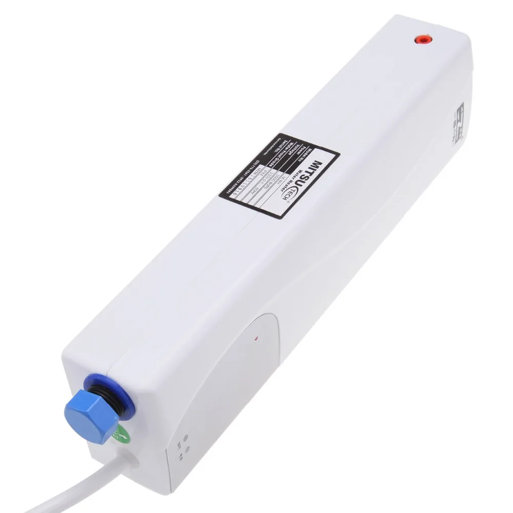 

3000W Household Tankless Electric Shower Instant Water Heater for Kitchen Bathroom Practical white