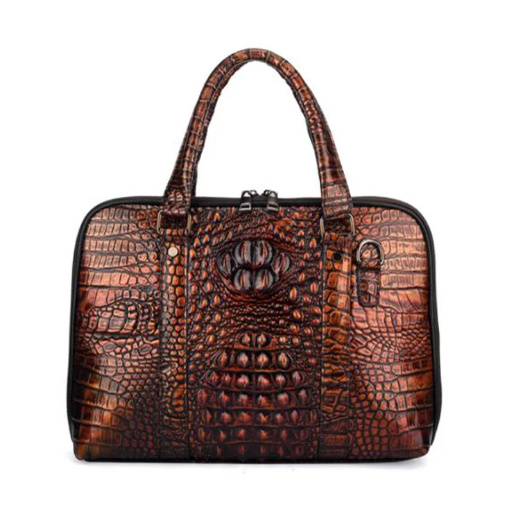 

New Luxury Alligator Genuine Leather Business Men's Briefcase Male Shoulder Bag Real Leather Men Messenger Bag Tote Computer Bag