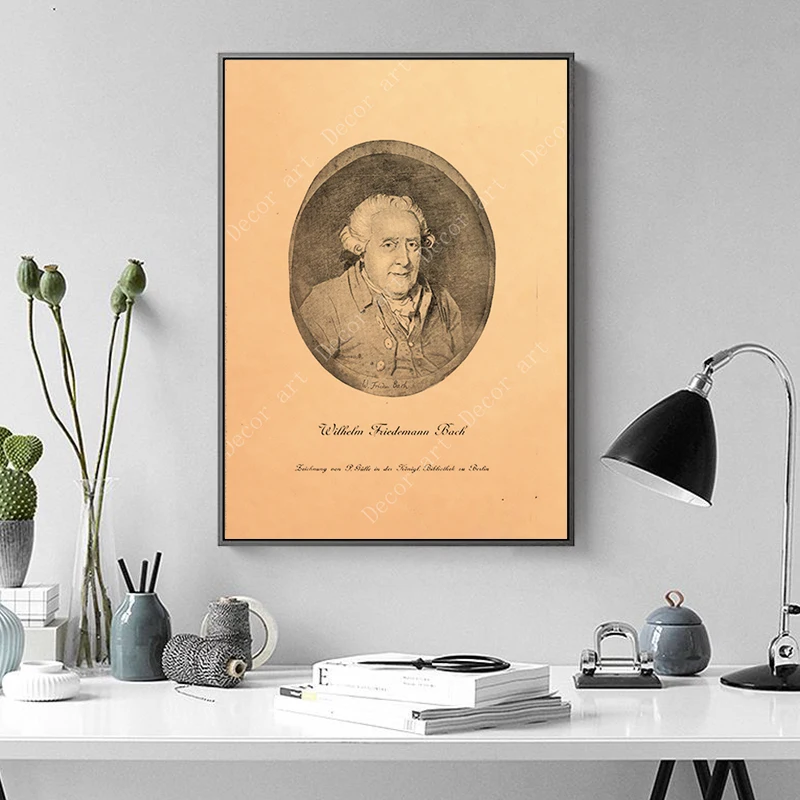 Johann Sebastian Bach немецкая живопись на холсте винтажные настенные фотографии плакат