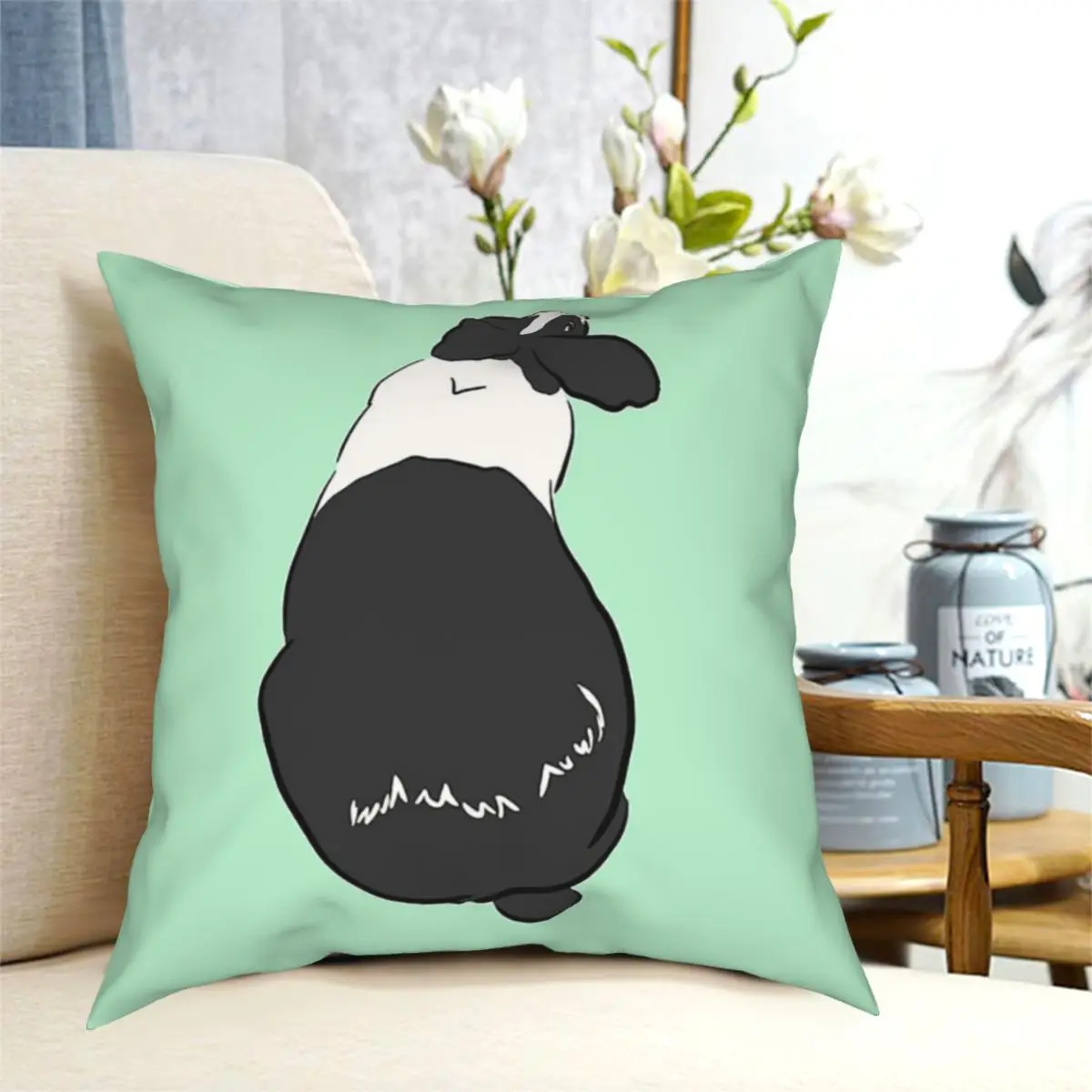 

Mint Green And White CrinkleHawk Pillow Cushion Cover Decorative Pillowcases Case Home Sofa Cushions 40x40,45x45cm(Double Sides)