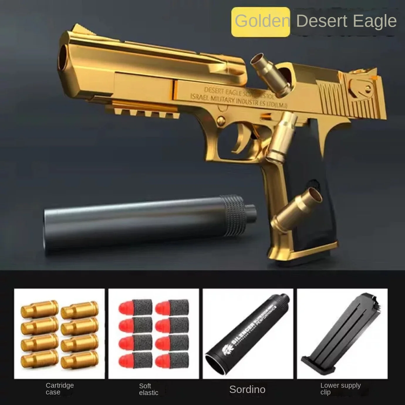 

New transparent shooting pistol outdoor soft bullet pistol toy Glock Colt Sand Eagle CS game boy birthday gift