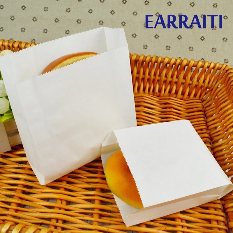 100 шт. белый крафт бумажный пакет для еды маслостойкий картофель фри жареный