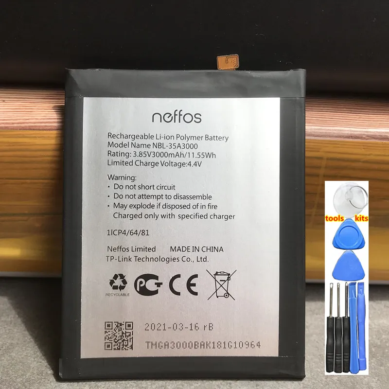 

New 3000mAh NBL-35A3000 Replacement Battery for TP-link Neffos X1Max TP903A TP903C Rechargeable Li-polymer Bateries Bateria