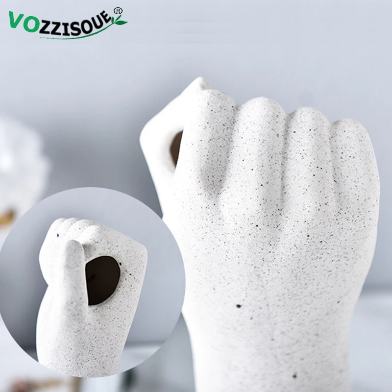 Ins Nordic Decoration Home Ceramic Vase Planter Table Partnership Fists Flower Modern Office Decor Items Pot Bonsai | Дом и сад