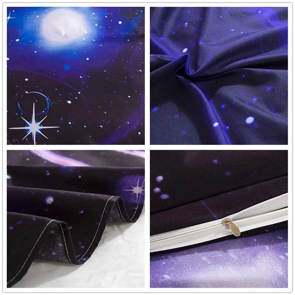 

3D Starry Sky Series Space Bedding Printed Queen Galaxy Planet Duvet Cover Microfiber Decor Comforter Cover Set Teens Kids Boy