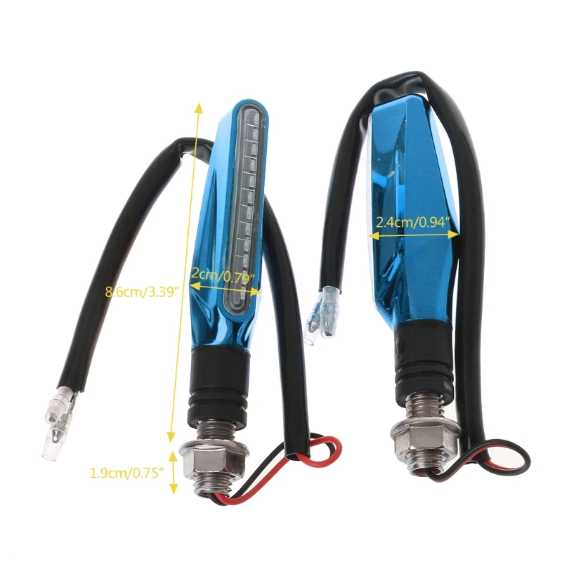 

1Pairs 12V Flowing Universal Yellow LED Motorcycle Indicators Turn Signals Light 28GC
