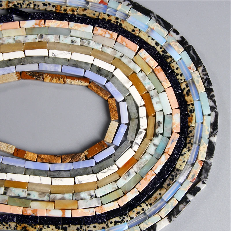 Натуральный трубы квадратного сечения незакрепленный камень бисер 4x13 мм Spacer