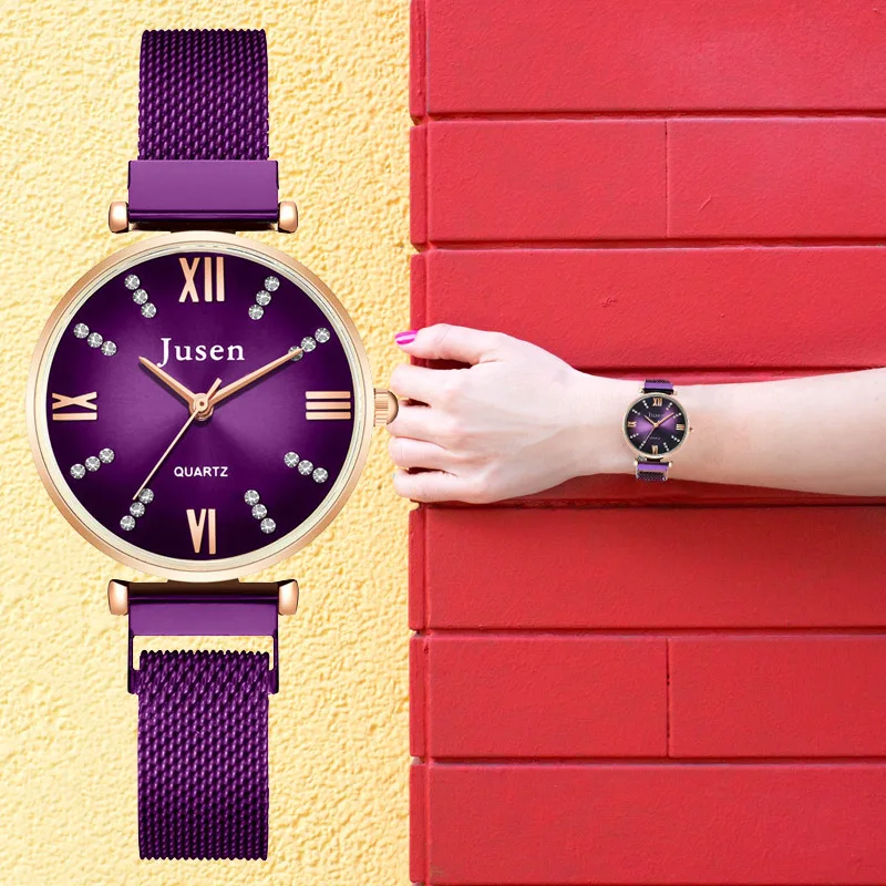 2020 модные роскошные женские часы браслет стразы кожа аналоговые кварцевые