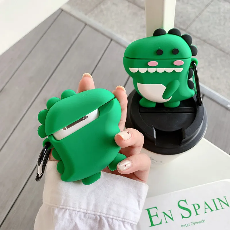 

Силиконовый чехол для Apple Airpods Pro, с милым 3d-динозавром, защитный чехол для беспроводных Bluetooth-наушников