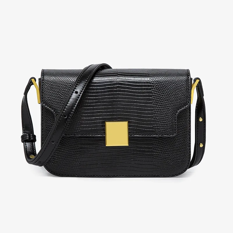 

2020 new retro all-match lizard pattern leather knight saddle bag women's shoulder messenger handbag trend Designer LA FESTIN