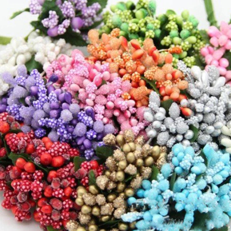 12 шт. Stamen Sugar Искусственные цветы ручной работы дешевые свадебные украшения DIY