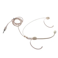 durable beige 3 5mm plug ear hook unidirectional microphone headset speaker mic for meeting speech accessory