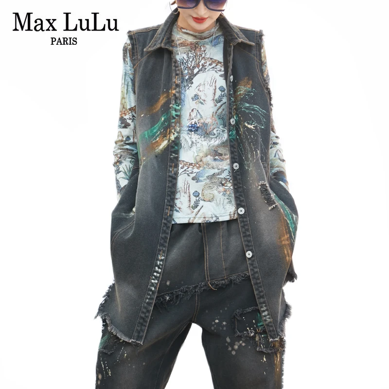 Max LuLu 2020 модная Корейская одежда женский панк жилет шаровары Женский винтажный