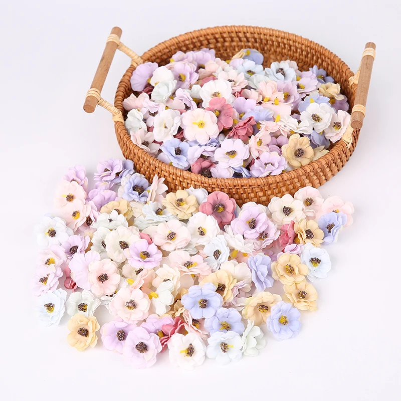 

50/100Pcs 3cm Multicolor Mini Daisy Silk Artificial Flower DIY Valentines Day Party Christmas Wedding Decoration Home Decor