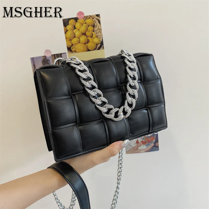 

Vintage Chain PU Leather Crossbody Bags for Women 2021 Trending Shoulder Handbags Women's Branded Fashion Trend Hand Bag