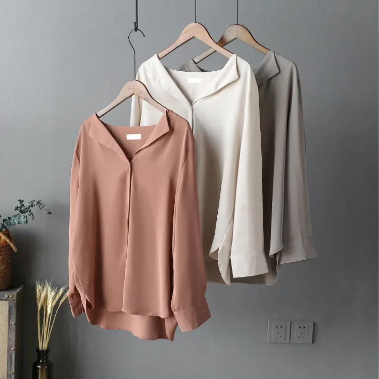 Sherhure Blusas Mujer De Moda 2019 осенние женские топы однотонная блузка с длинным рукавом