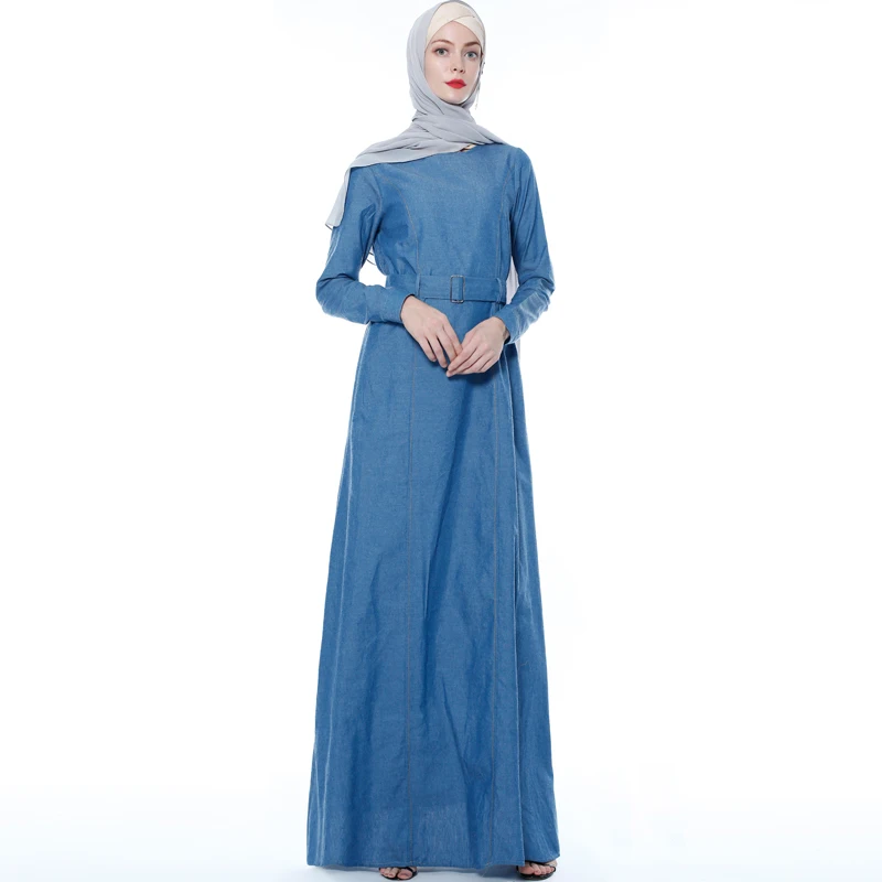 

Denim Abaya Muslim Dress Islamic Clothing Kaftan Abayas For Women Caftan Hijab Turkish Dresses Tesettur Elbise Prayer Clothes