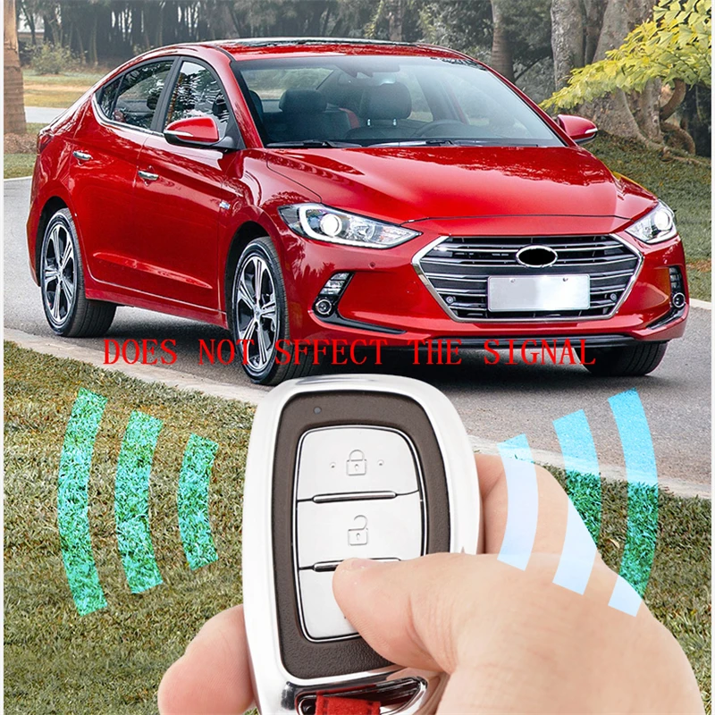 

2019 Suede Leather Zinc alloy Car Key Protection Case Cover For Hyundai Creta I10 I20 Tucson Elantra Santa Fe 2016 2017 2018