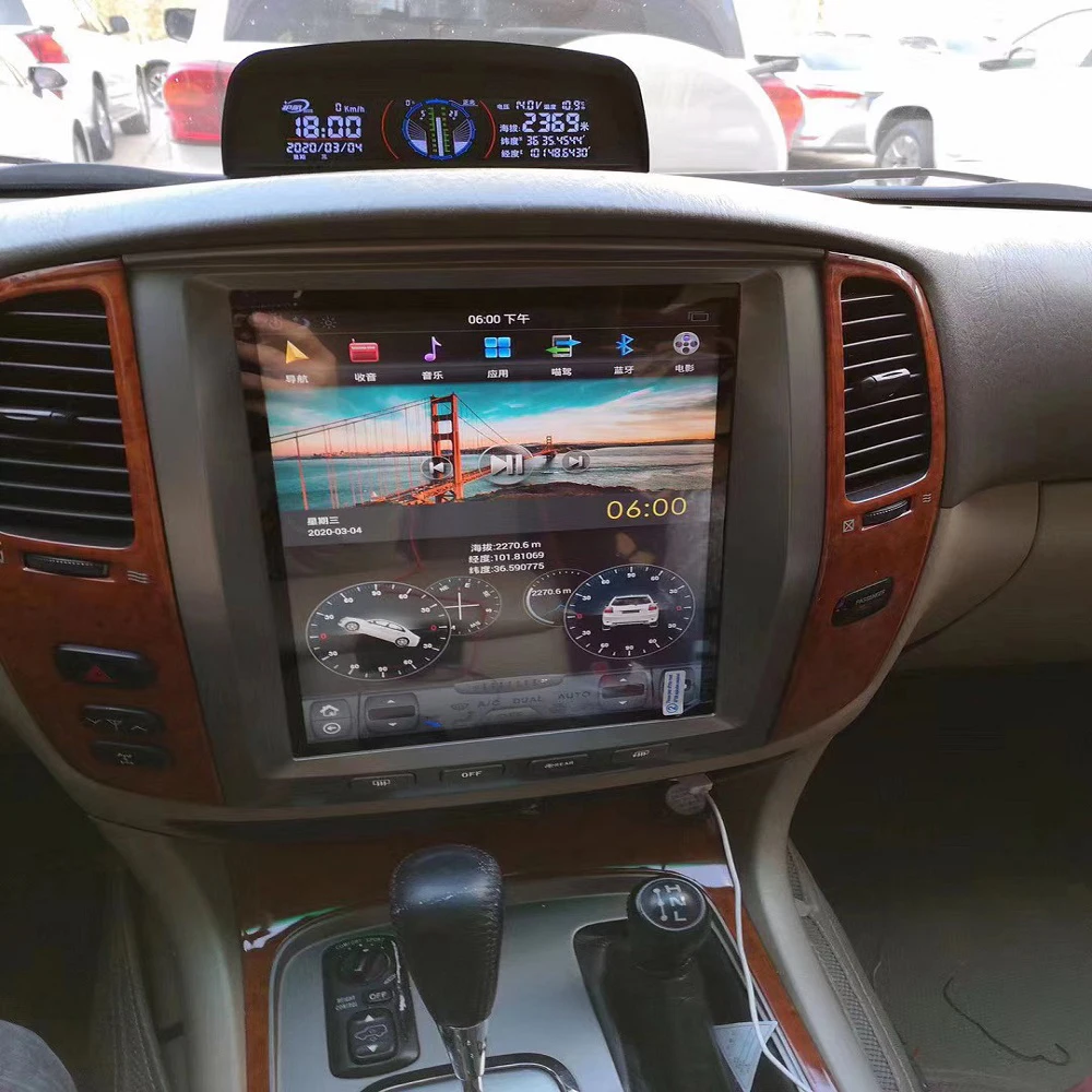 Tesla Style Android9 128G Car Multimedia Player GPS Navigation For Toyota Land Cruiser 100 LC100 Car Radio Auto Stereo Head Unit