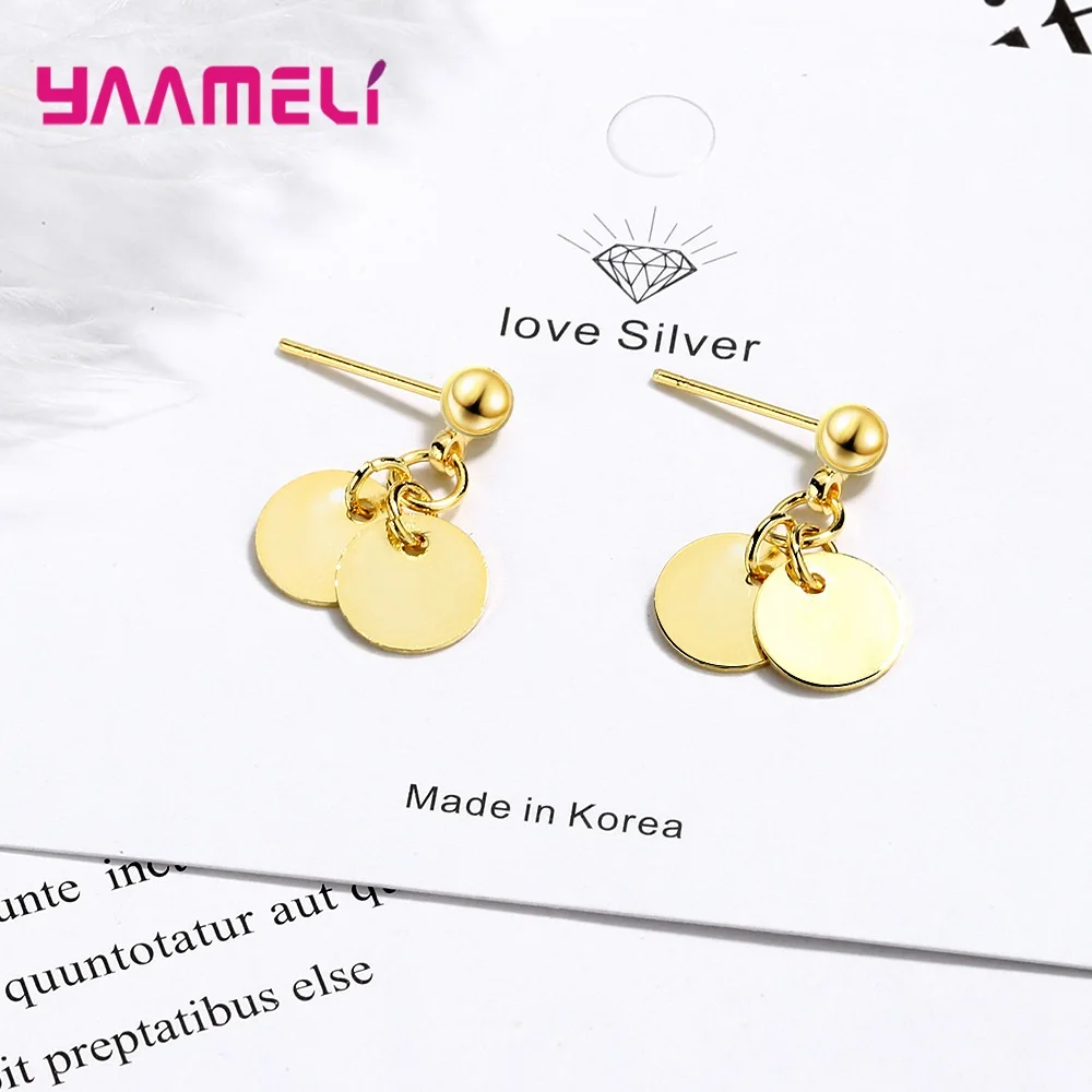 Женский геометрический аксессуар 2 шт. из серебра висячие серьги с рисунком пробы