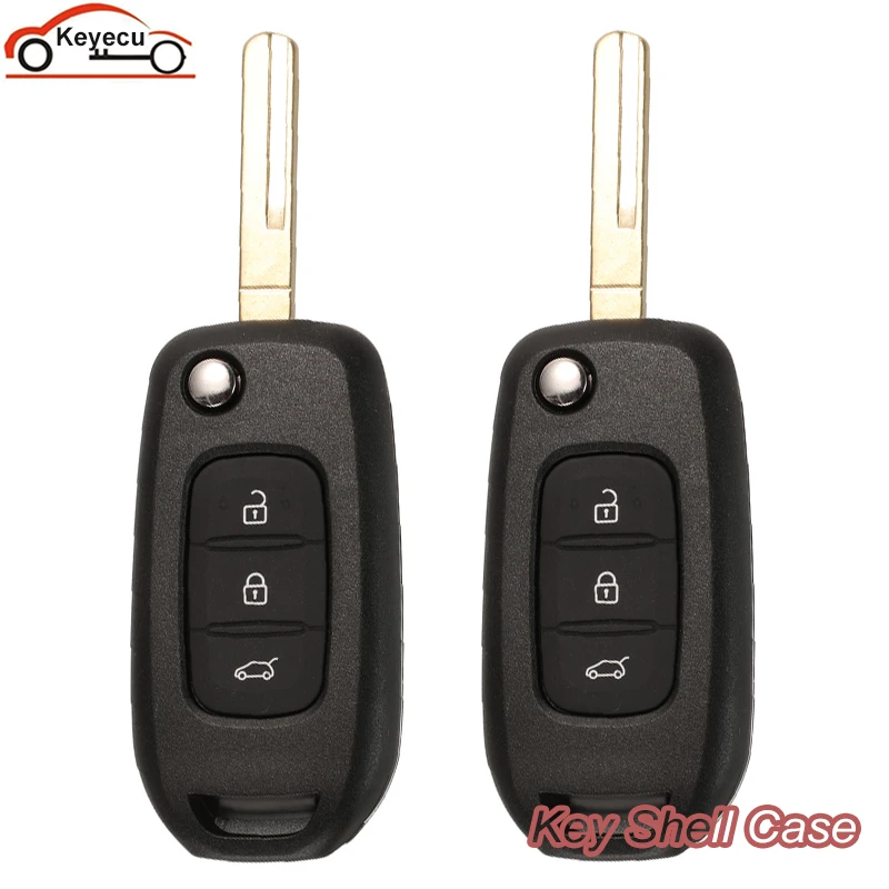 

Чехол для автомобильного ключа-брелка KEYECU 2 шт. для Renault Kadjar Captur Symbol Kaptur Megane Logan 2013- 2018 3BTN