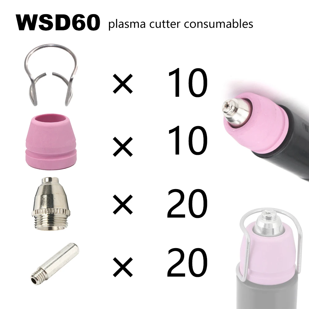 60 шт. плазменный резак расходные материалы Факел электрод наконечник сопла