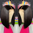 Парик из натуральных волос, прямой, с сеткой спереди, 4 х4