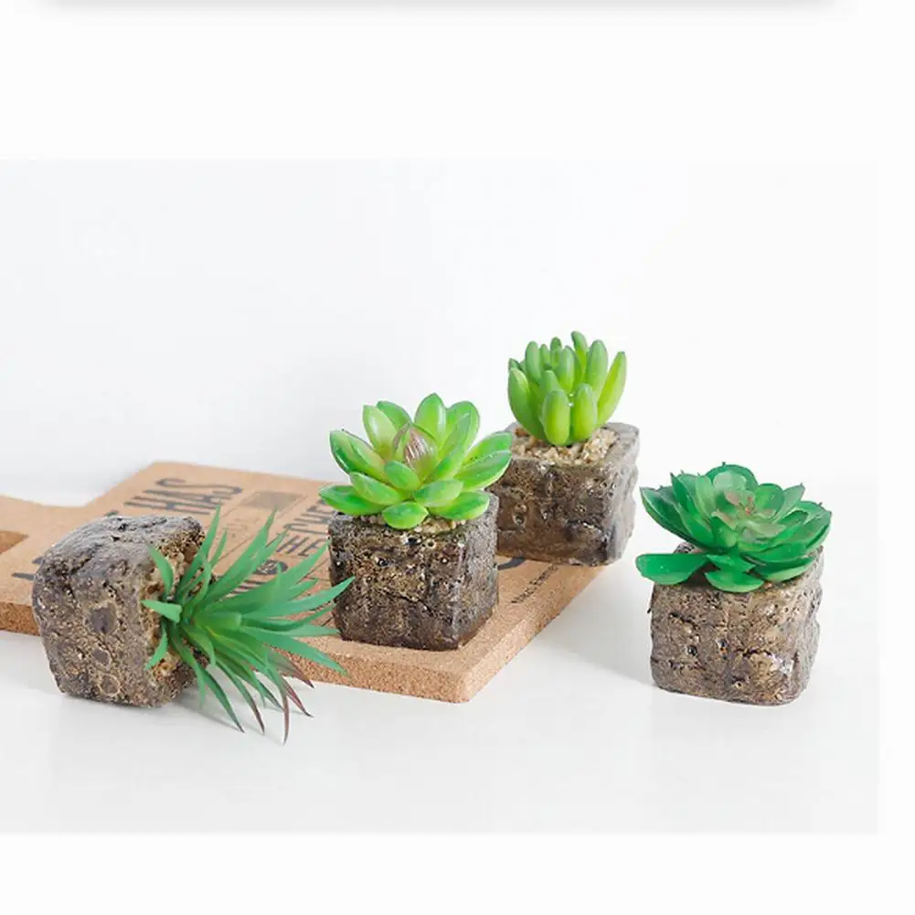 Миниатюрный Яркий кактус суккулент для дома искусственное растение бонсай с